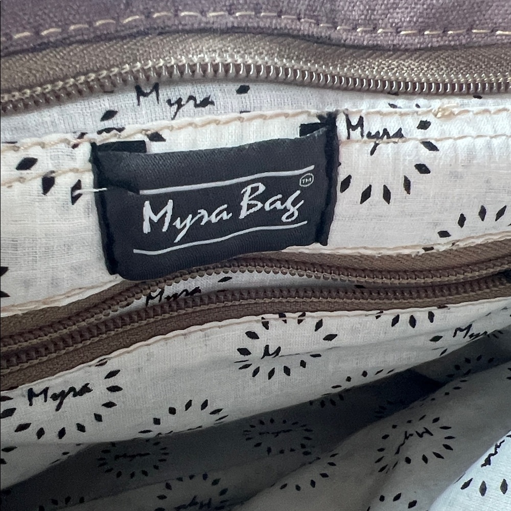 Myra Bag Beige and Charcoal Tote - Picture 3 of 4